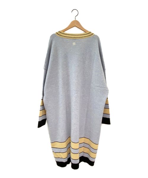 LOEWE（ロエベ）LOEWE (ロエベ) Vネックニットワンピース ライトブルー サイズ:Mの古着・服飾アイテム