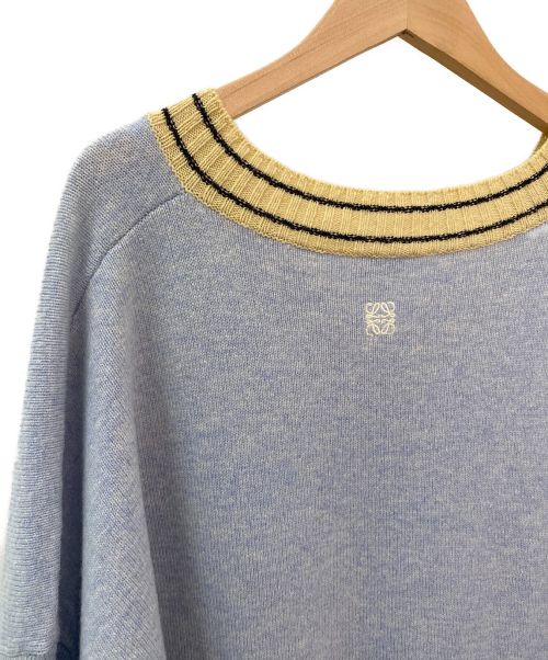 LOEWE（ロエベ）LOEWE (ロエベ) Vネックニットワンピース ライトブルー サイズ:Mの古着・服飾アイテム