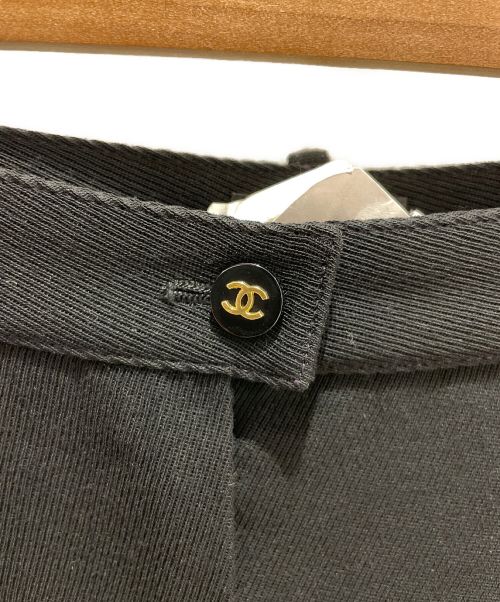 CHANEL（シャネル）CHANEL (シャネル) サイドラインパンツ ブラック サイズ:34の古着・服飾アイテム
