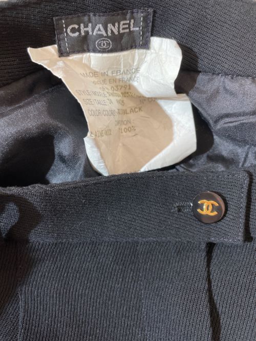 CHANEL（シャネル）CHANEL (シャネル) サイドラインパンツ ブラック サイズ:34の古着・服飾アイテム