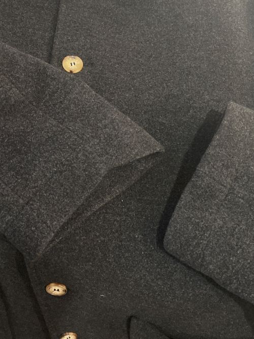 HERMES（エルメス）HERMES (エルメス) ポケットデザインハーフコート チャコールグレー サイズ:46の古着・服飾アイテム