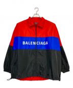 BALENCIAGAバレンシアガ）の古着「ナイロントラックジャケット」｜レッド×ブラック