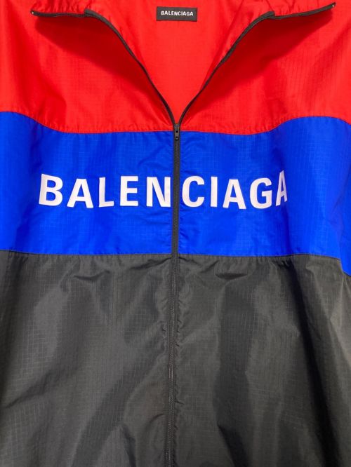 BALENCIAGA（バレンシアガ）BALENCIAGA (バレンシアガ) ナイロントラックジャケット レッド×ブラック サイズ:50の古着・服飾アイテム