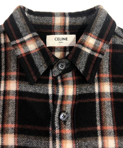CELINE（セリーヌ）CELINE (セリーヌ) 21AW チェック ルーズシャツ / ウールツイル ブラック サイズ:40の古着・服飾アイテム
