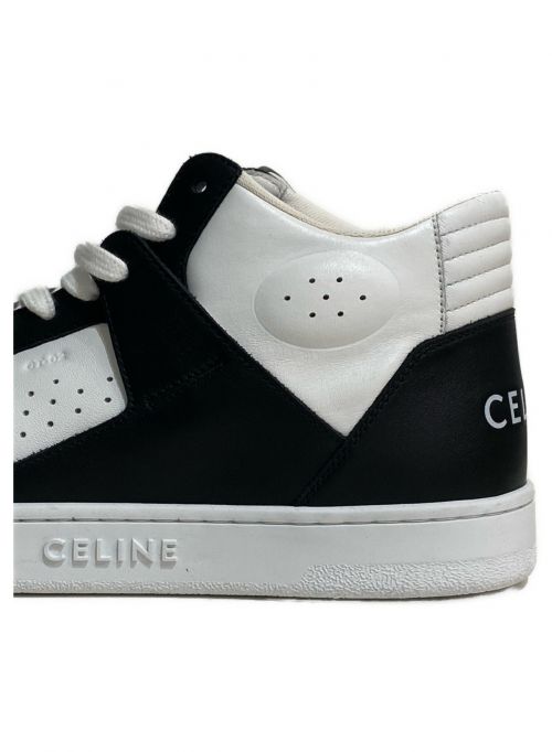 CELINE（セリーヌ）CELINE (セリーヌ) TRAINER CALFSKIN MID ブラック×ホワイト サイズ:42の古着・服飾アイテム