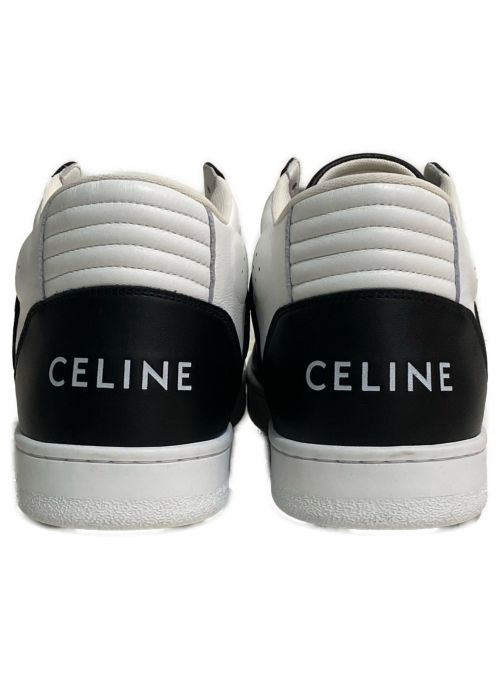 CELINE（セリーヌ）CELINE (セリーヌ) TRAINER CALFSKIN MID ブラック×ホワイト サイズ:42の古着・服飾アイテム