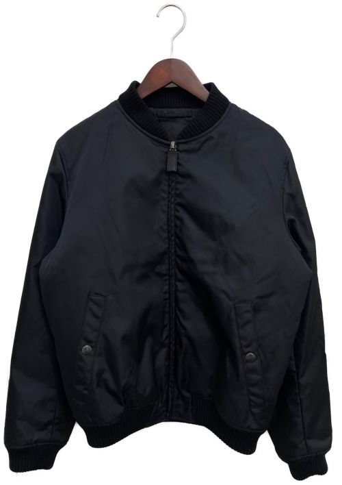 PRADA（プラダ）PRADA (プラダ) ロゴプレートボンバージャケット ブラック サイズ:46の古着・服飾アイテム