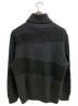 HERMES (エルメス) カシミヤ混タートルネックニット チャコールグレー×ブラック サイズ:L：35800円