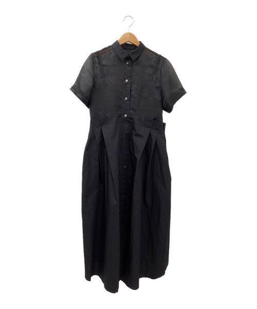sacai（サカイ）sacai (サカイ) ドッキングシャツワンピース ブラック サイズ:2の古着・服飾アイテム