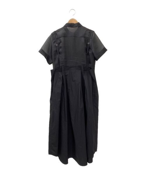 sacai（サカイ）sacai (サカイ) ドッキングシャツワンピース ブラック サイズ:2の古着・服飾アイテム
