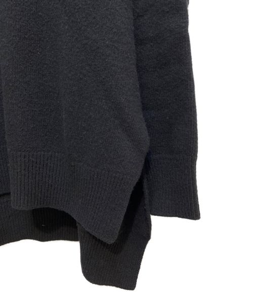 JIL SANDER（ジルサンダー）JIL SANDER (ジルサンダー) ロゴパッチラウンドネック ニット ブラック サイズ:48の古着・服飾アイテム