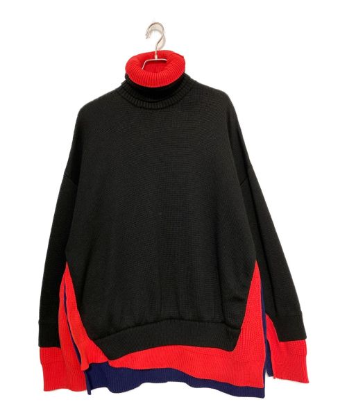 BALENCIAGA（バレンシアガ）BALENCIAGA (バレンシアガ) レイヤードパターンタートルネックニット ブラック サイズ:XSの古着・服飾アイテム