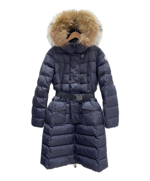MONCLER（モンクレール）MONCLER (モンクレール) GENEVRIERファー付ダウンコート ネイビーの古着・服飾アイテム