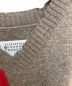 中古・古着 Maison Margiela (メゾンマルジェラ) Vネックニットベスト レッド×カーキ サイズ:M：37800円