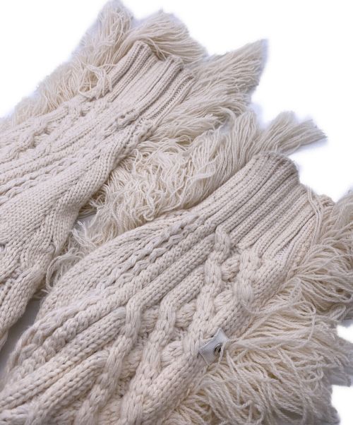 sacai（サカイ）sacai (サカイ) フリンジニットブルゾン ホワイト サイズ:1の古着・服飾アイテム