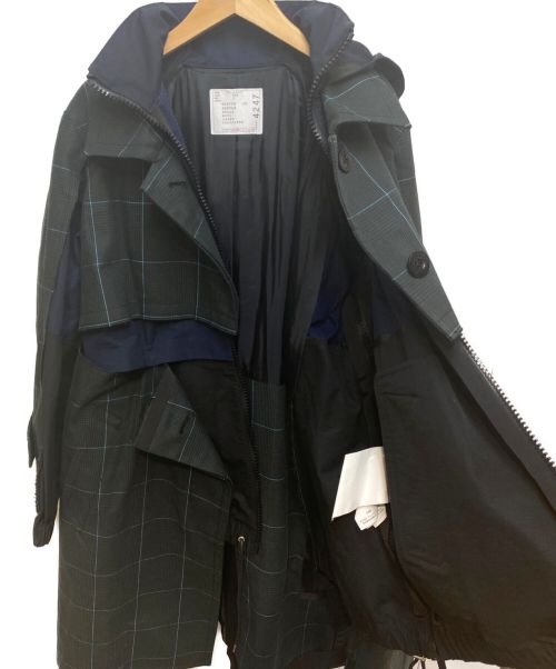 sacai（サカイ）sacai (サカイ) レイヤードトレンチコート グリーン×ネイビー サイズ:2の古着・服飾アイテム