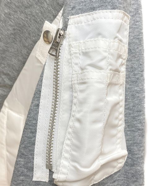 sacai（サカイ）SACAI×NIKE (サカイ × ナイキ) MA-1ドッキングパーカー グレー×ホワイト サイズ:2の古着・服飾アイテム