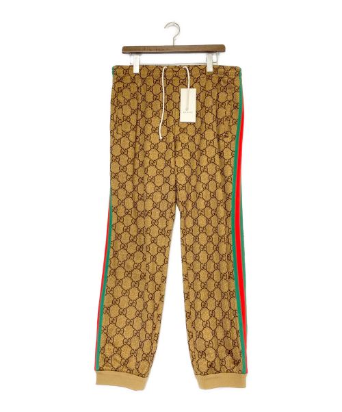 GUCCI（グッチ）GUCCI (グッチ) GGプリントテクニカルジャージーパンツ ブラウン サイズ:Ｌの古着・服飾アイテム
