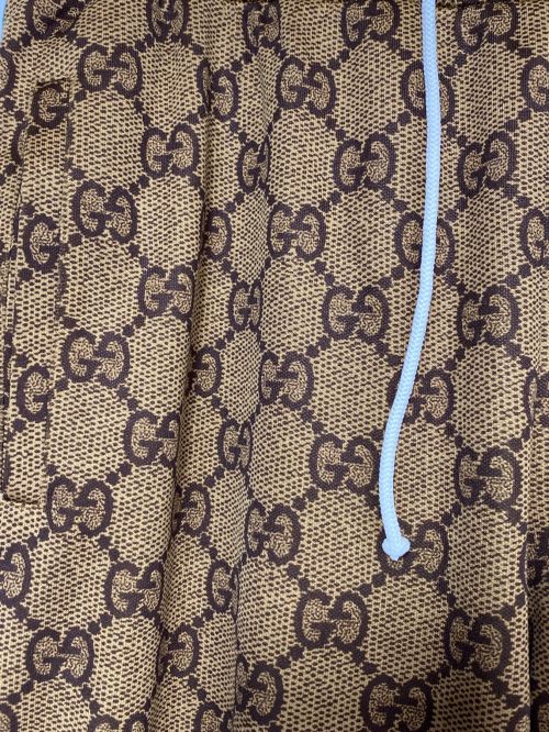 GUCCI（グッチ）GUCCI (グッチ) GGプリントテクニカルジャージーパンツ ブラウン サイズ:Ｌの古着・服飾アイテム