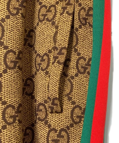 GUCCI（グッチ）GUCCI (グッチ) GGプリントテクニカルジャージーパンツ ブラウン サイズ:Ｌの古着・服飾アイテム