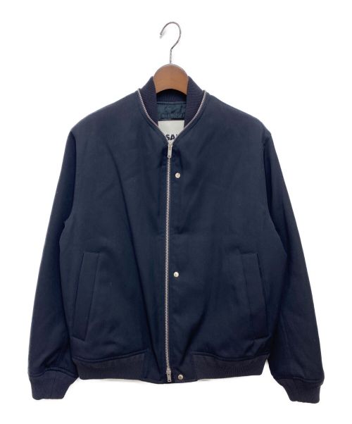 JIL SANDER（ジルサンダー）JIL SANDER (ジルサンダー) Ribbed-trim Zip-detail Bomber Jacket ブラック サイズ:44の古着・服飾アイテム