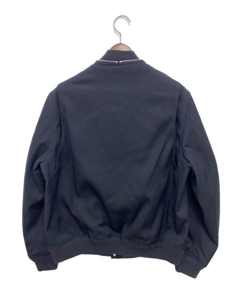 JIL SANDER（ジルサンダー）JIL SANDER (ジルサンダー) Ribbed-trim Zip-detail Bomber Jacket ブラック サイズ:44の古着・服飾アイテム