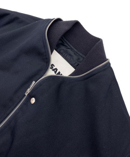 JIL SANDER（ジルサンダー）JIL SANDER (ジルサンダー) Ribbed-trim Zip-detail Bomber Jacket ブラック サイズ:44の古着・服飾アイテム