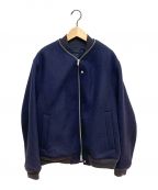 JIL SANDERジルサンダー）の古着「Ribbed-trim Zip-detail Bomber Jacket」｜ネイビー