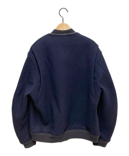 JIL SANDER（ジルサンダー）JIL SANDER (ジルサンダー) Ribbed-trim Zip-detail Bomber Jacket ネイビー サイズ:46の古着・服飾アイテム
