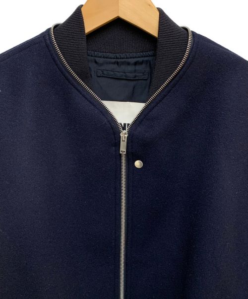 JIL SANDER（ジルサンダー）JIL SANDER (ジルサンダー) Ribbed-trim Zip-detail Bomber Jacket ネイビー サイズ:46の古着・服飾アイテム