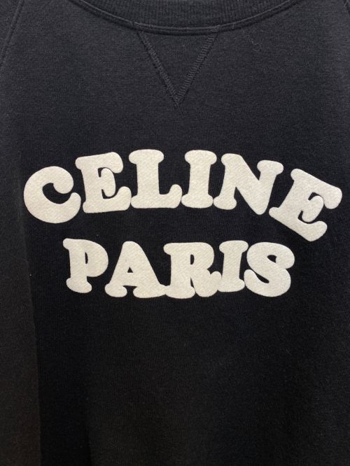 CELINE（セリーヌ）CELINE (セリーヌ) 20AW フロックド カシミヤ クルーネックスウェットシャツ ブラック サイズ:Mの古着・服飾アイテム