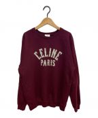CELINEセリーヌ）の古着「20AW ロゴ カシミヤクルーネックスウェットシャツ」｜ボルドー