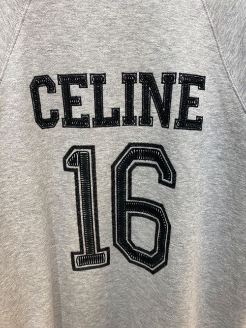 CELINE（セリーヌ）CELINE (セリーヌ) カシミヤナンバリングフーディー グレー サイズ:Mの古着・服飾アイテム
