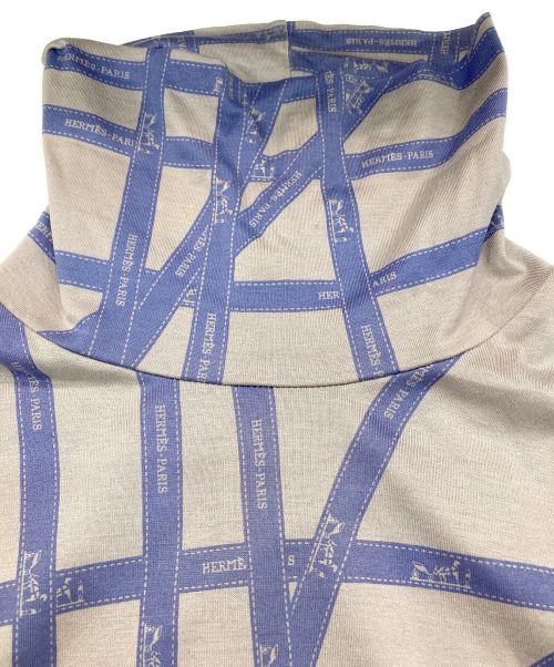 HERMES（エルメス）HERMES (エルメス) [OLD]ボルデュック柄タートルネックカットソー ラベンダー サイズ:Мの古着・服飾アイテム