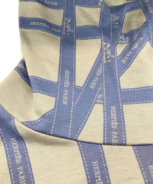 HERMES（エルメス）HERMES (エルメス) [OLD]ボルデュック柄タートルネックカットソー ラベンダー サイズ:Мの古着・服飾アイテム
