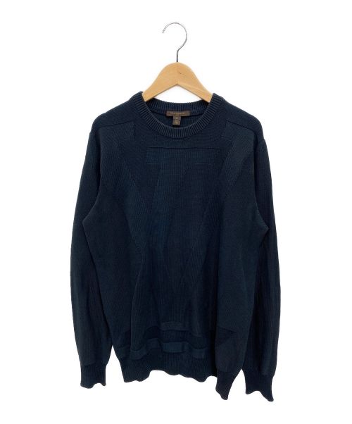 LOUIS VUITTON（ルイ ヴィトン）LOUIS VUITTON (ルイ ヴィトン) LVロゴコットンニット ネイビー サイズ:Mの古着・服飾アイテム