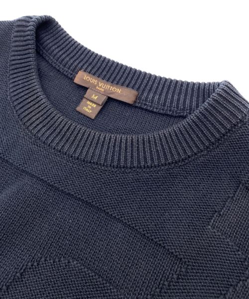 LOUIS VUITTON（ルイ ヴィトン）LOUIS VUITTON (ルイ ヴィトン) LVロゴコットンニット ネイビー サイズ:Mの古着・服飾アイテム