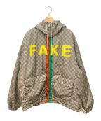 GUCCIグッチ）の古着「Fake/Not Print GG Nylon Jacket」｜ベージュ