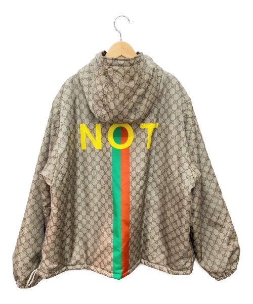 GUCCI（グッチ）GUCCI (グッチ) Fake/Not Print GG Nylon Jacket ベージュ サイズ:50の古着・服飾アイテム
