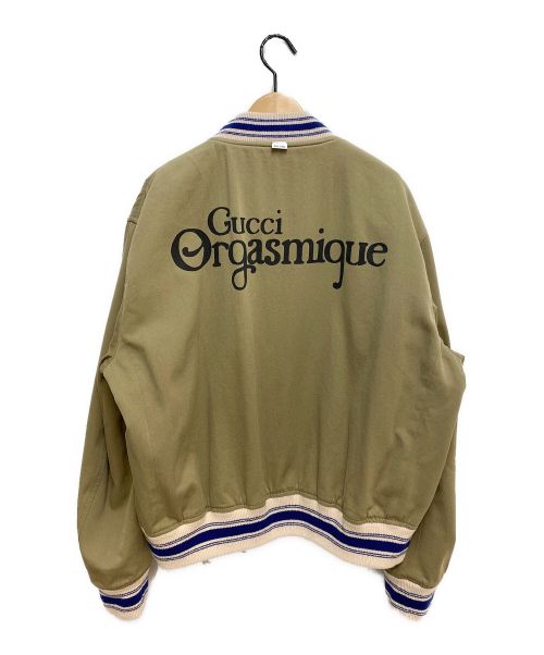 GUCCI（グッチ）GUCCI (グッチ) ORGASMIQUE REVERSIBLE BOMBER ベージュ×ブラック サイズ:50の古着・服飾アイテム