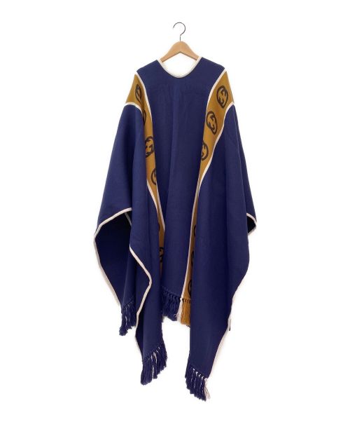 GUCCI（グッチ）GUCCI (グッチ) GGマークポンチョ ネイビー サイズ:FREEの古着・服飾アイテム