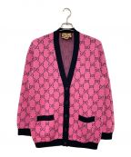 GUCCIグッチ）の古着「21AW GGマルチカラー ウールコットンカーディガン」｜ピンク