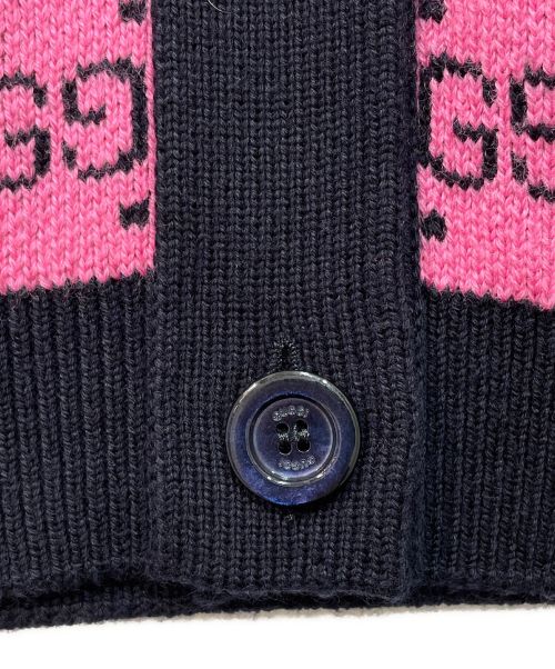 GUCCI（グッチ）GUCCI (グッチ) 21AW GGマルチカラー ウールコットンカーディガン ピンク サイズ:XSの古着・服飾アイテム