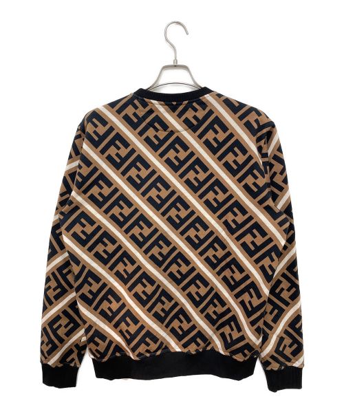 FENDI（フェンディ）FENDI (フェンディ) ズッカ柄ロゴスウェット ブラウン サイズ:XLの古着・服飾アイテム