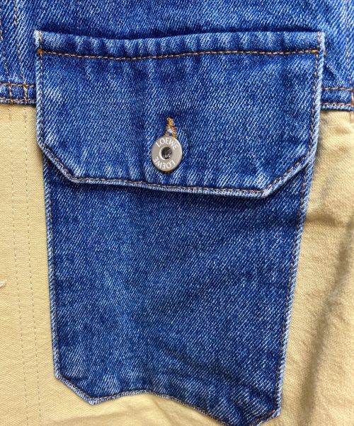LOEWE（ロエベ）LOEWE (ロエベ) デニムコットンワークジャケット インディゴ×ベージュ サイズ:44の古着・服飾アイテム
