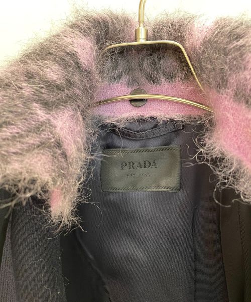 PRADA（プラダ）PRADA (プラダ) ダブルブレスト ウール キャバンジャケット ネイビー サイズ:xsの古着・服飾アイテム