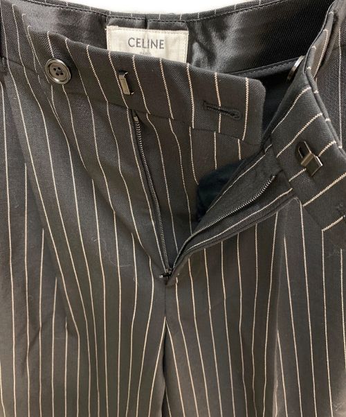 CELINE（セリーヌ）CELINE (セリーヌ) 21SS ストライプ スケートパンツ / ウールキャンバス ブラック サイズ:40の古着・服飾アイテム