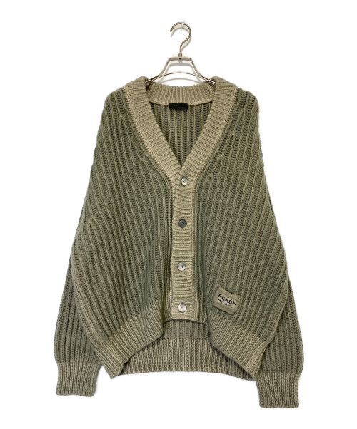 PRADA（プラダ）PRADA (プラダ) ウールカシミヤカーディガン オリーブ サイズ:SIZE 46の古着・服飾アイテム