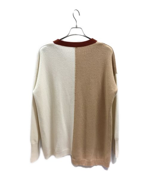LOEWE（ロエベ）LOEWE (ロエベ) アナグラムカーディガン アイボリー×ブラウン サイズ:Sの古着・服飾アイテム