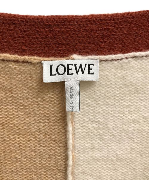 LOEWE（ロエベ）LOEWE (ロエベ) アナグラムカーディガン アイボリー×ブラウン サイズ:Sの古着・服飾アイテム